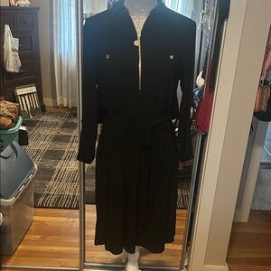 Anne Klein Black Long Sleeve Dress with Zipper